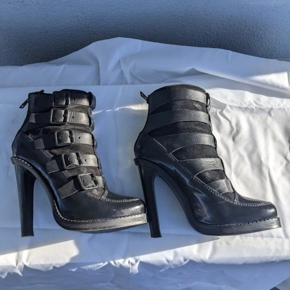 ALL SAINTS BLACK WIDOW STILETTO BOOTS - BLACK WIDOW - EU 39/US 8 - Picture 4 of 16